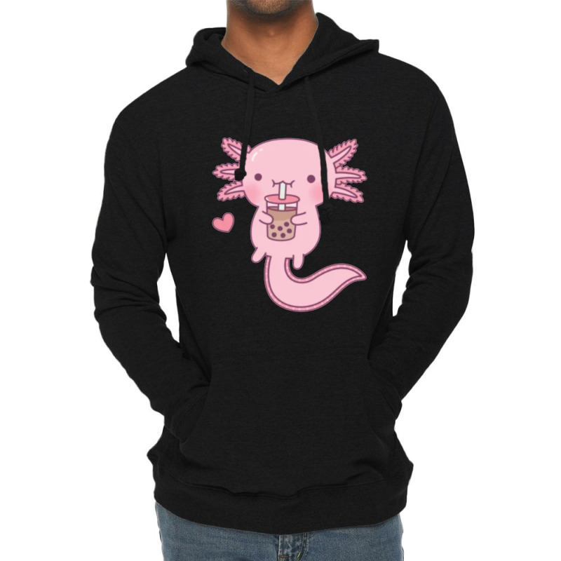 Axolotl Pink Cute Lightweight Hoodie | Artistshot