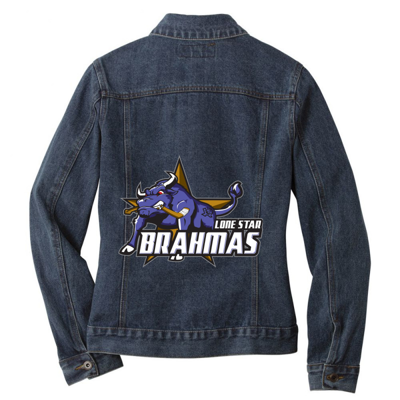 Lone Star Brahmas Ladies Denim Jacket by Viscount Art | Artistshot