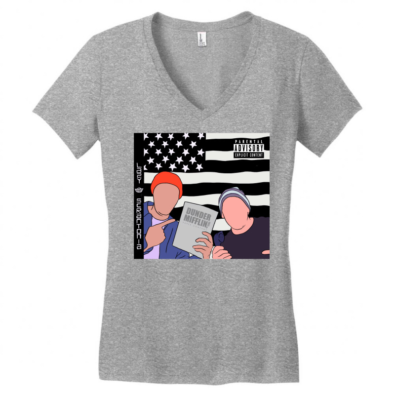 Lazy Scranton Outkast Inspired Album Cover Dwight And Michael Baby Boy Women's V-Neck T-Shirt by zekrinatorer | Artistshot