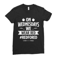 Trending Red For Ed Teacher Support On Wednesdays We Wear Red Ladies Fitted T-shirt | Artistshot