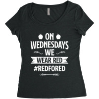 Trending Red For Ed Teacher Support On Wednesdays We Wear Red Women's Triblend Scoop T-shirt | Artistshot