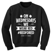 Trending Red For Ed Teacher Support On Wednesdays We Wear Red Youth Sweatshirt | Artistshot