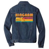 Hingham Massachusetts Vintage Distressed Nostalgia Tumblr Men Denim Jacket | Artistshot