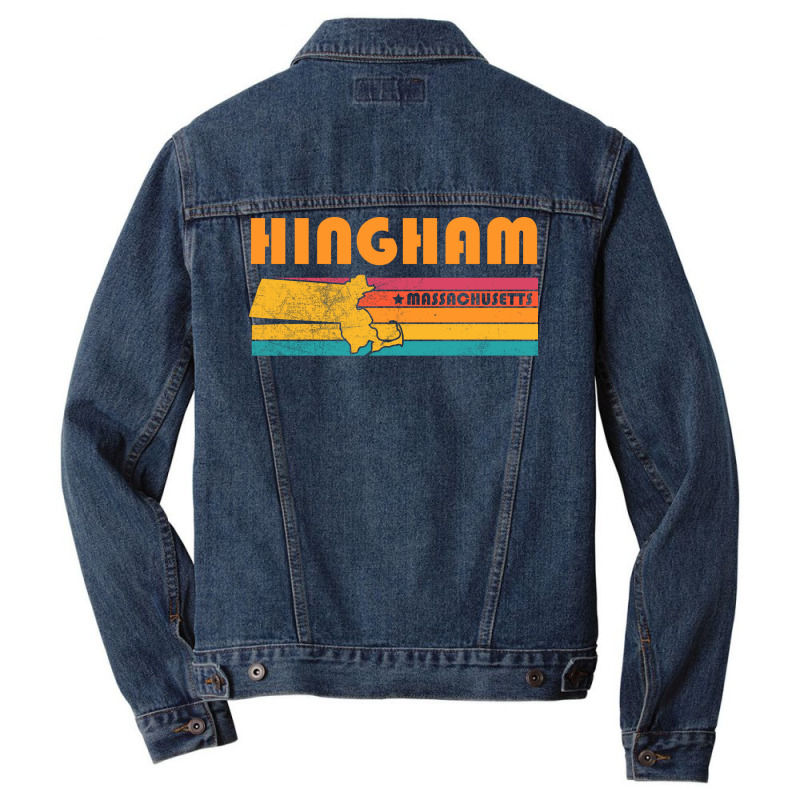 Hingham Massachusetts Vintage Distressed Nostalgia Tumblr Men Denim Jacket by anteneteubeld | Artistshot