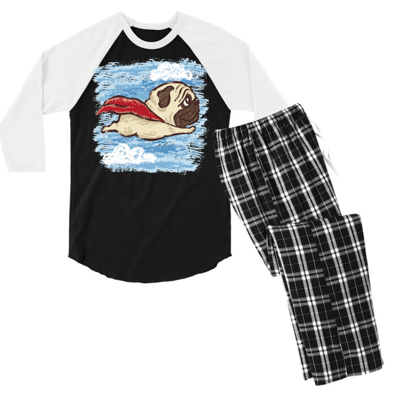 Flying Pug Baby Funny Men's 3/4 Sleeve Pajama Set | Artistshot