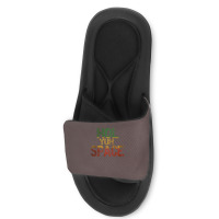 Jamaican Language, Hol Yuh Space, Close Enough Baby 80s Slide Sandal | Artistshot