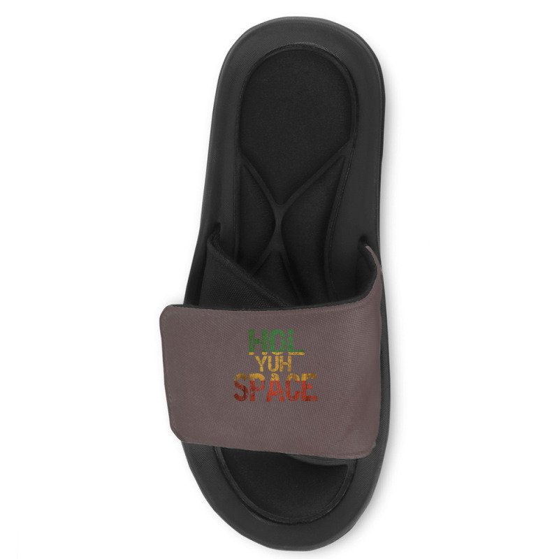 Jamaican Language, Hol Yuh Space, Close Enough Baby 80s Slide Sandal | Artistshot