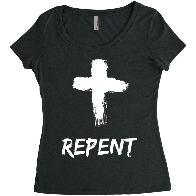 Hot Trend Repent From Sin Christian Lent Catholic Prayer Ash Wednesday Women's Triblend Scoop T-shirt by Sierra Dennis | Artistshot