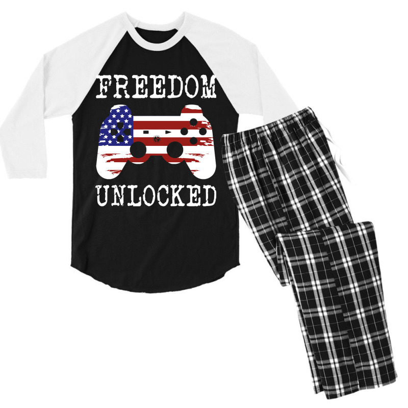 Trending 4th Of July Gamer-nixab Men's 3/4 Sleeve Pajama Set | Artistshot