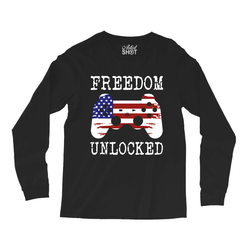 Trending 4th Of July Gamer-nixab Long Sleeve Shirts | Artistshot