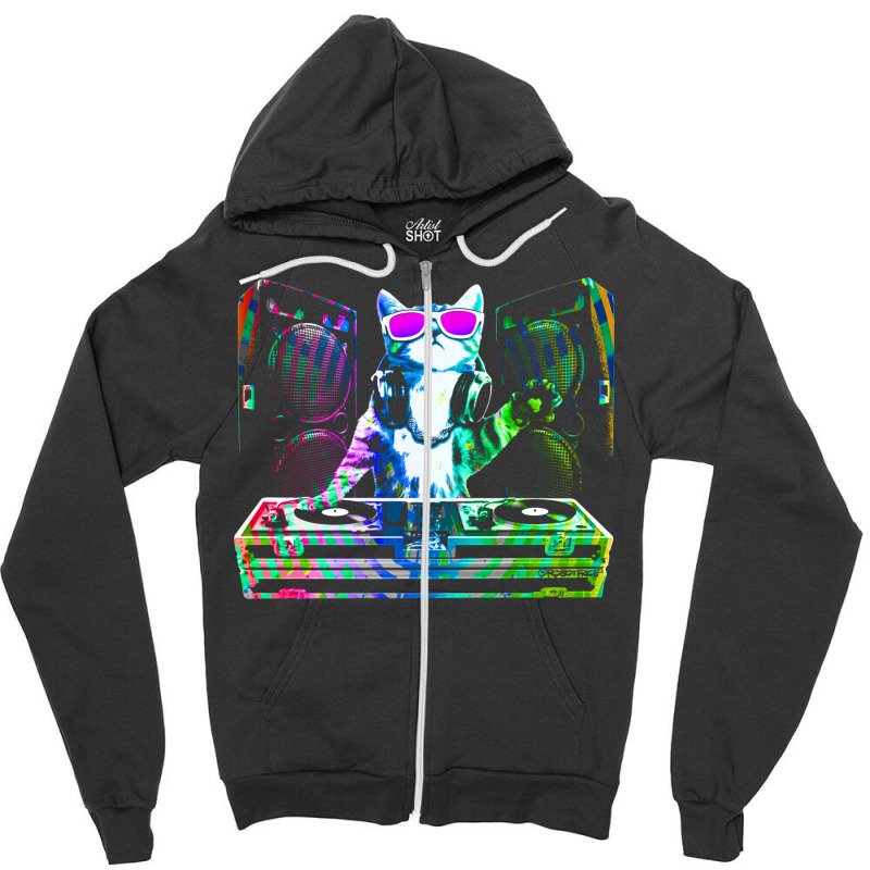 House Cat (that Dj Kitty) Baby Nostalgia Zipper Hoodie by anteneteubeld | Artistshot