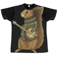 Squirrel With A Banjo Baby  Blue Graphic T-shirt | Artistshot