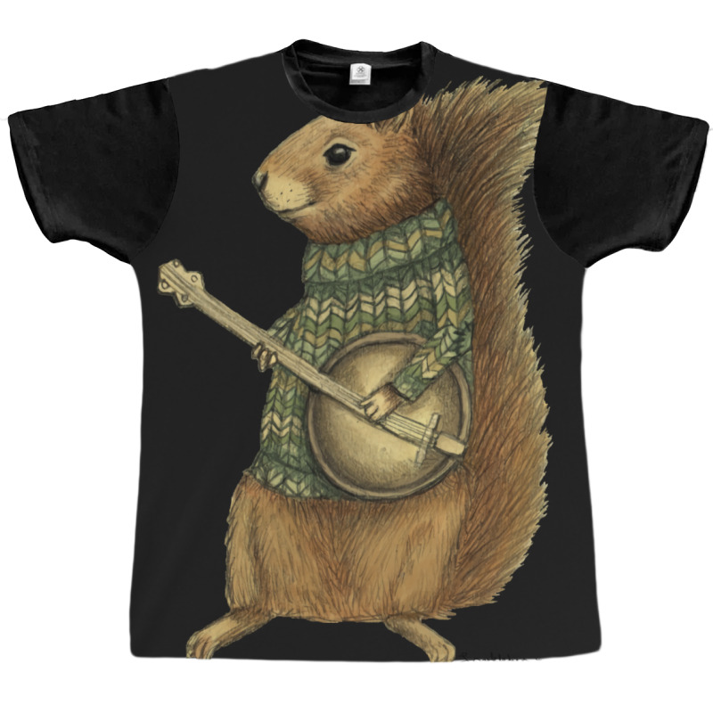 Squirrel With A Banjo Baby  Blue Graphic T-shirt | Artistshot