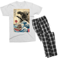 Orca In Japan Woodblock Aesthetic Men's T-shirt Pajama Set | Artistshot