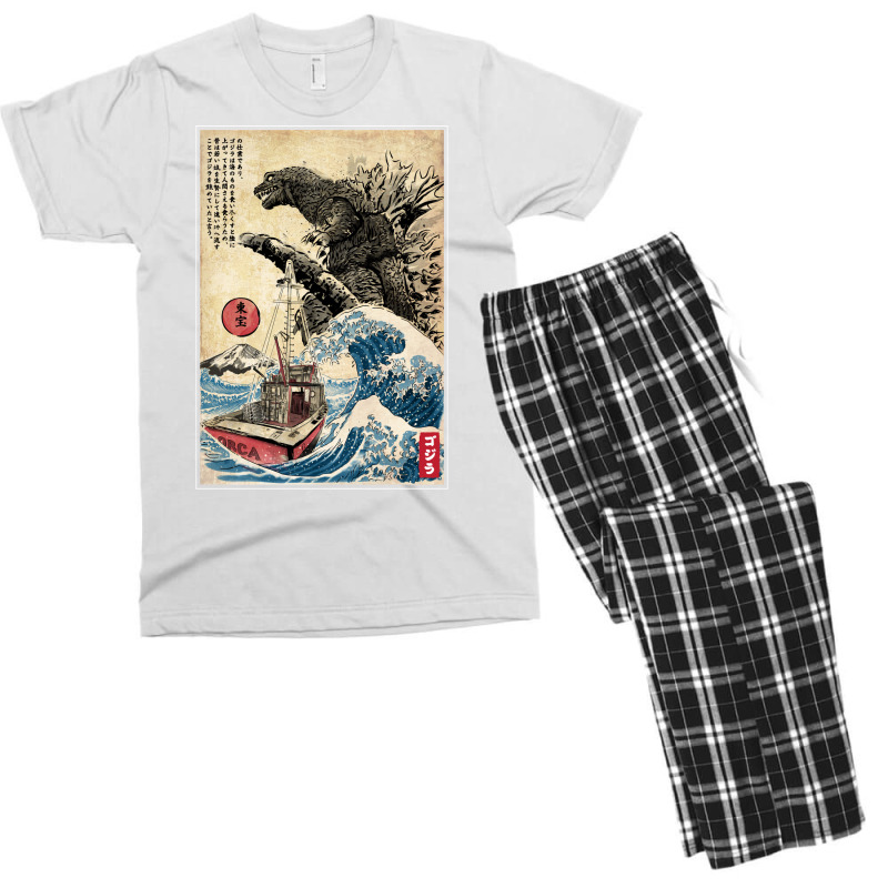 Orca In Japan Woodblock Aesthetic Men's T-shirt Pajama Set | Artistshot