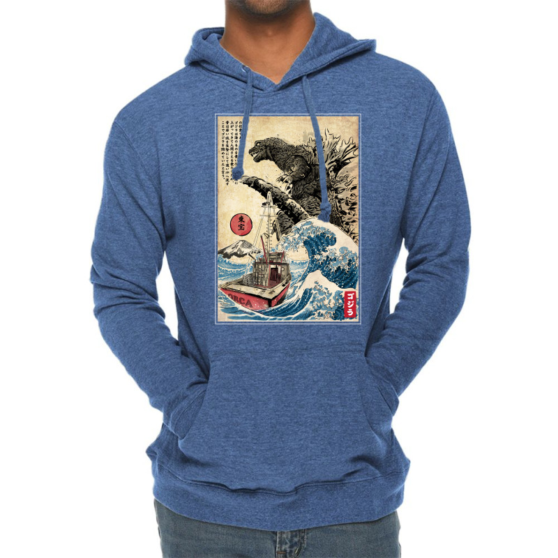 Orca In Japan Woodblock Aesthetic Lightweight Hoodie | Artistshot