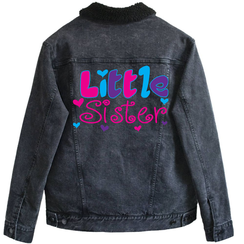 Little Sister Baby Girl Unisex Sherpa-lined Denim Jacket | Artistshot