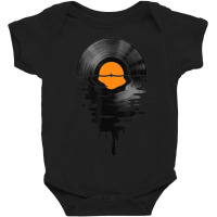 Hot Trend Vinyl Record Music Lp Classic 80s Sunset Baby Bodysuit | Artistshot