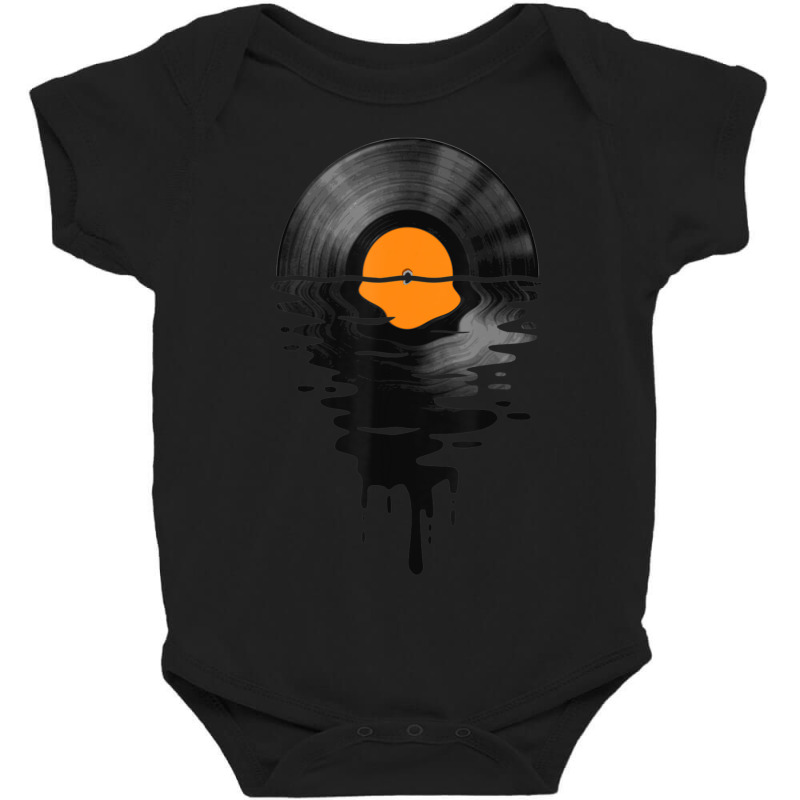 Hot Trend Vinyl Record Music Lp Classic 80s Sunset Baby Bodysuit | Artistshot