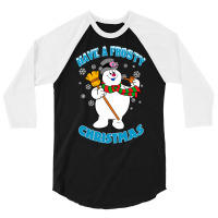 Frosty The Snowman Blue 3/4 Sleeve Shirt | Artistshot