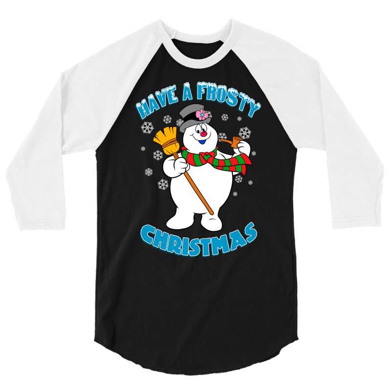 Frosty The Snowman Blue 3/4 Sleeve Shirt | Artistshot