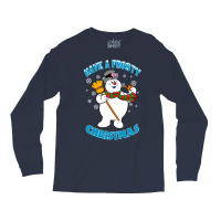 Frosty The Snowman Blue Long Sleeve Shirts | Artistshot