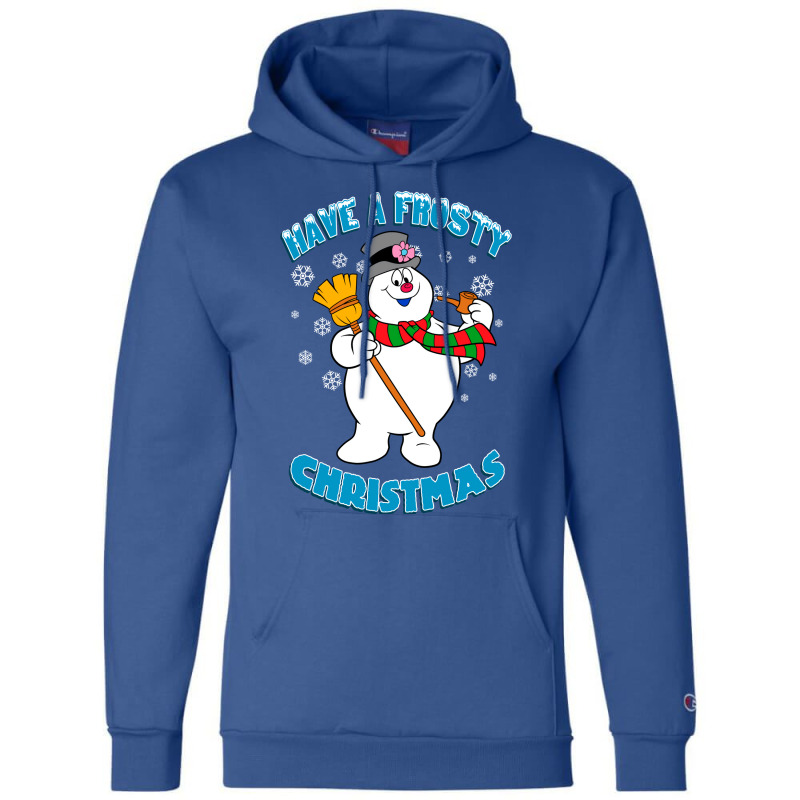 Frosty The Snowman Blue Champion Hoodie | Artistshot