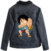 Luffy Jet Gift Red Unisex Sherpa-lined Denim Jacket | Artistshot