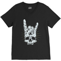 Hot Trend Rock And Roll Skull Hand V-neck Tee | Artistshot