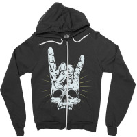 Hot Trend Rock And Roll Skull Hand Zipper Hoodie | Artistshot