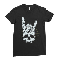 Hot Trend Rock And Roll Skull Hand Ladies Fitted T-shirt | Artistshot