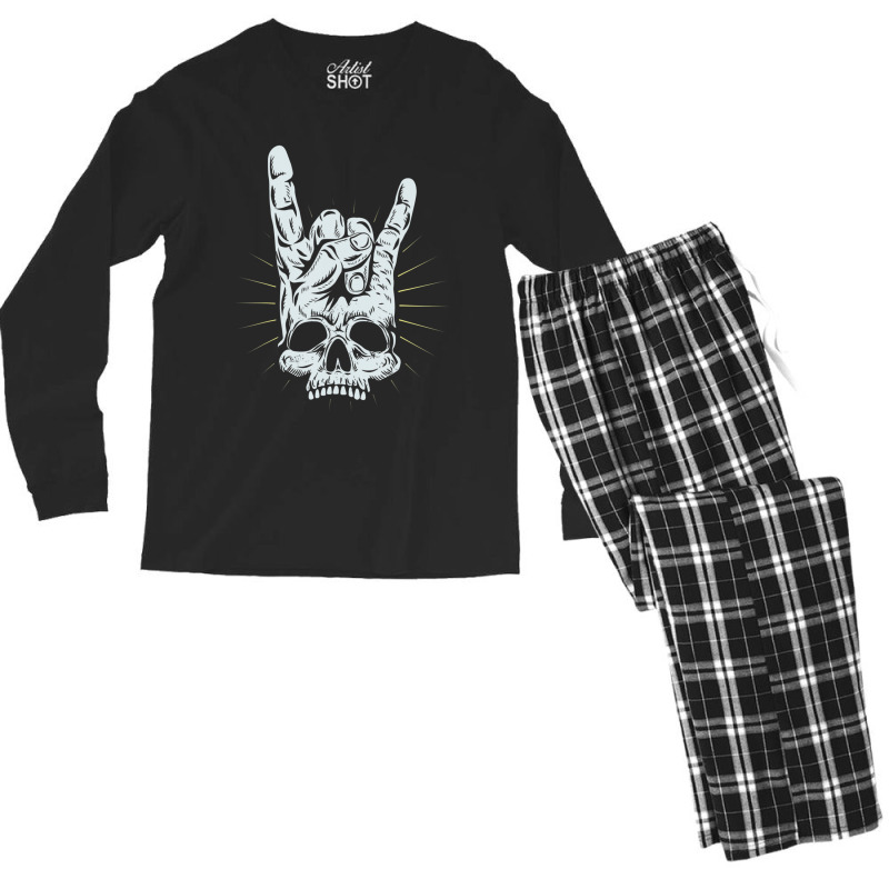 Hot Trend Rock And Roll Skull Hand Men's Long Sleeve Pajama Set by Sierra Dennis | Artistshot