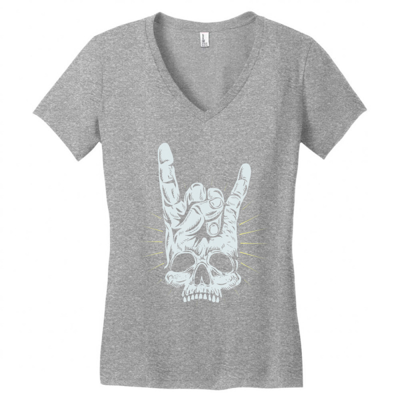 Hot Trend Rock And Roll Skull Hand Women's V-Neck T-Shirt by Sierra Dennis | Artistshot