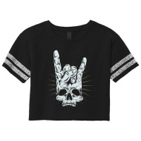 Hot Trend Rock And Roll Skull Hand Scorecard Crop Tee | Artistshot