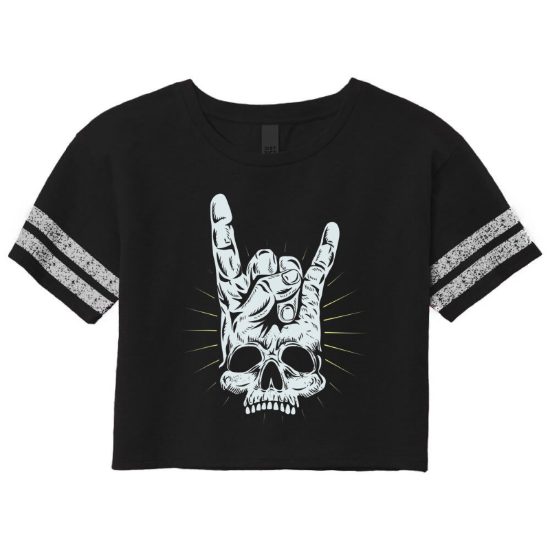 Hot Trend Rock And Roll Skull Hand Scorecard Crop Tee by Sierra Dennis | Artistshot