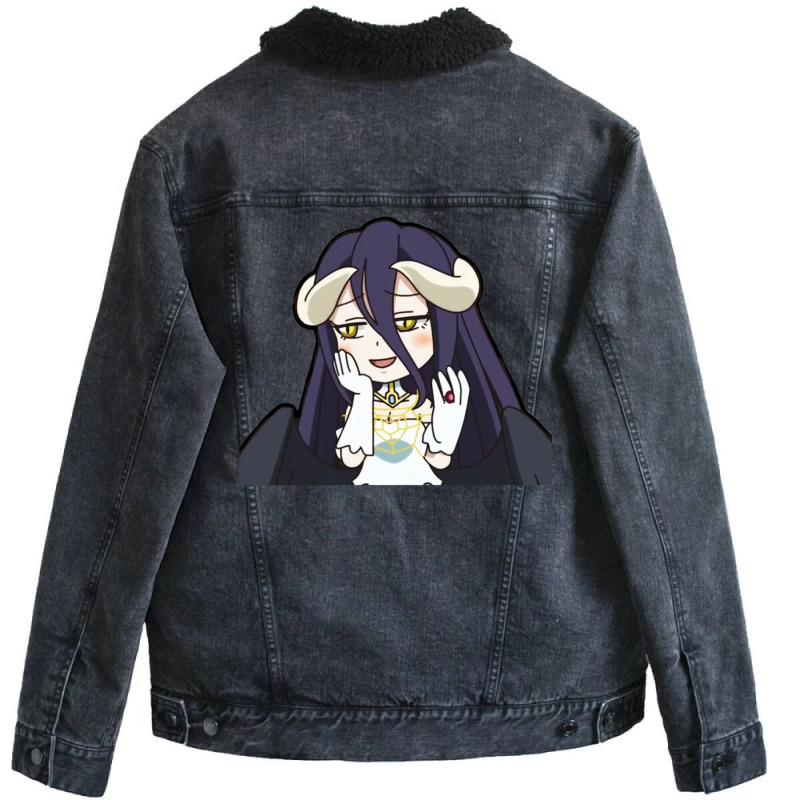 [ Sale ] Overlord   Albedo Chibi 14 Unisex Sherpa-Lined Denim Jacket by lyxellseradjq | Artistshot