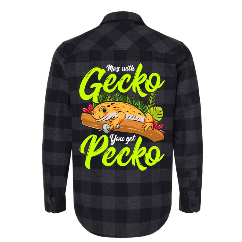 Mess With Gecko You Get Green Red Flannel Shirt | Artistshot