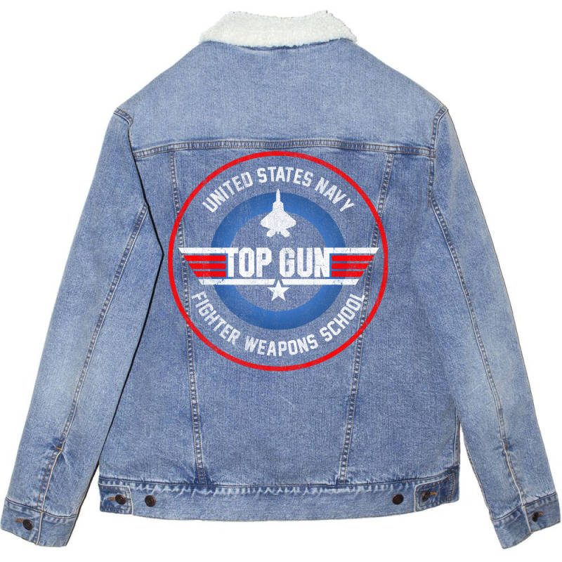 Top Gun Fighter Weapons School Travel Unisex Sherpa-Lined Denim Jacket by deurinnipahy | Artistshot