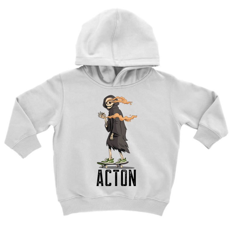 Limited Edition Acton Los Angeles California, Skeleton On A Skateboard Toddler Hoodie | Artistshot