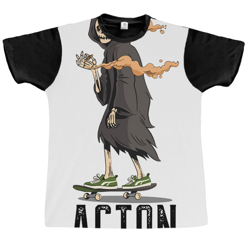 Limited Edition Acton Los Angeles California, Skeleton On A Skateboard Graphic T-shirt | Artistshot