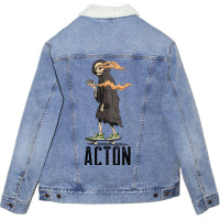 Limited Edition Acton Los Angeles California, Skeleton On A Skateboard Unisex Sherpa-lined Denim Jacket | Artistshot