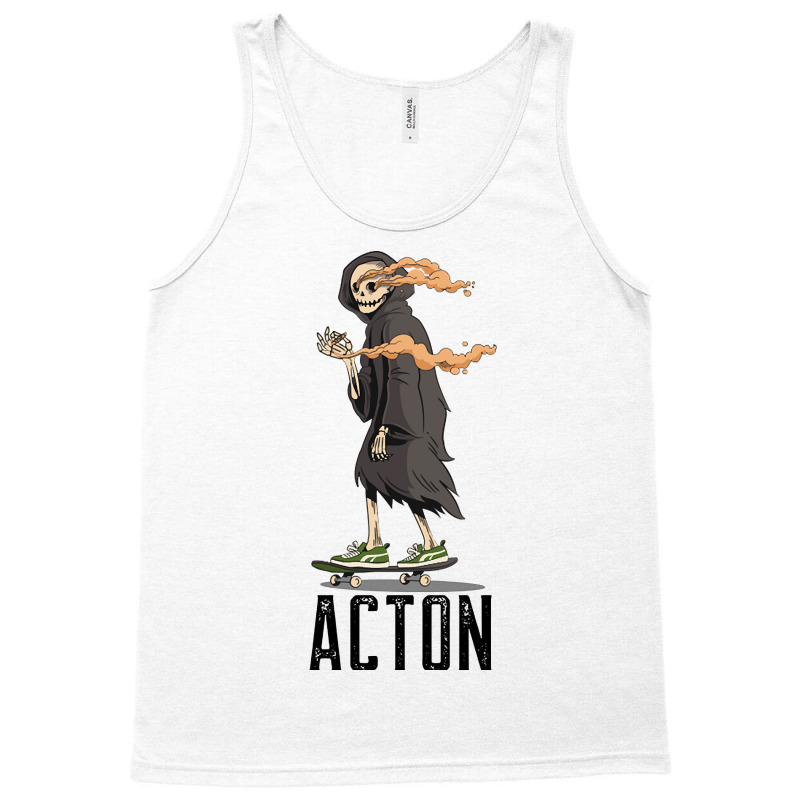 Limited Edition Acton Los Angeles California, Skeleton On A Skateboard Tank Top | Artistshot