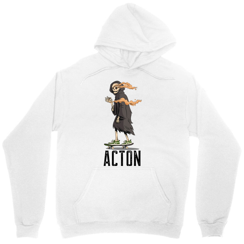 Limited Edition Acton Los Angeles California, Skeleton On A Skateboard Unisex Hoodie | Artistshot