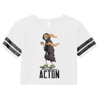 Limited Edition Acton Los Angeles California, Skeleton On A Skateboard Scorecard Crop Tee | Artistshot