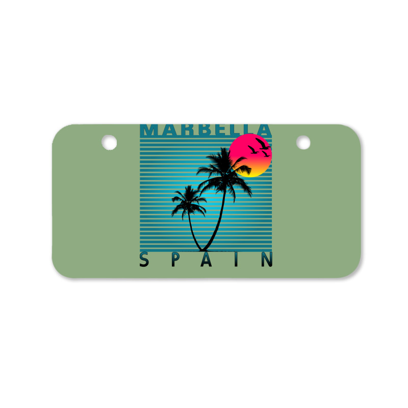 Marbella Spain Summer Beach Sun Vacations Souvenir Tshirt Baby 70s Bicycle License Plate | Artistshot