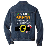 I'm Not Santa But You Can Sit On My Lap Funny Santa Xmas Long Sleeve T Men Denim Jacket | Artistshot