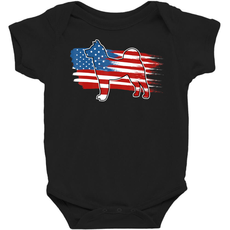 Limited Edition Patriotic Dog American Flag Akita Baby Bodysuit by hongquangd | Artistshot