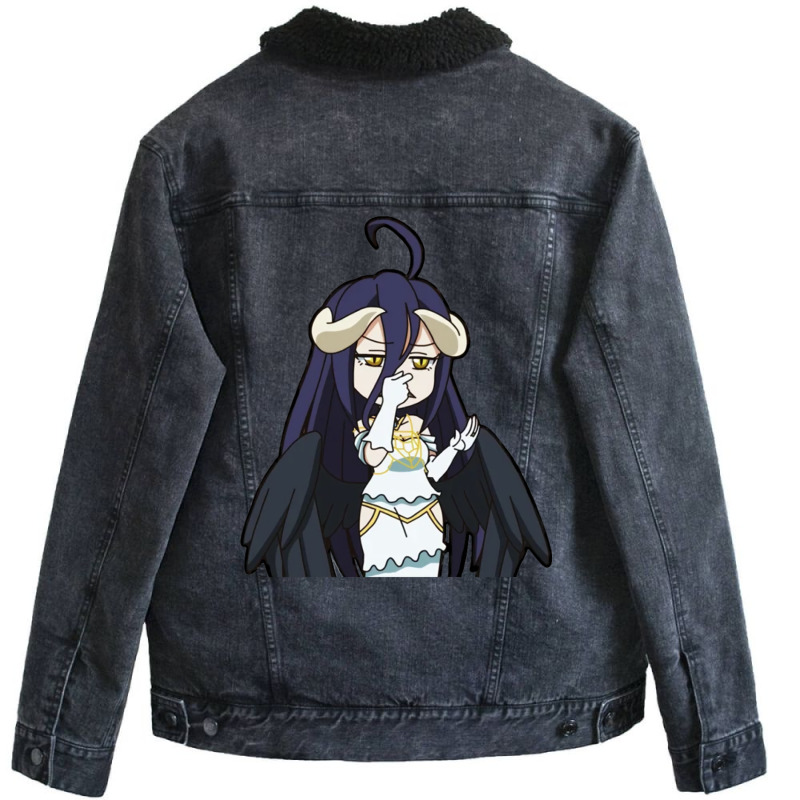 [ Sale ] Overlord   Albedo Chibi 8 Unisex Sherpa-Lined Denim Jacket by lyxellseradjq | Artistshot