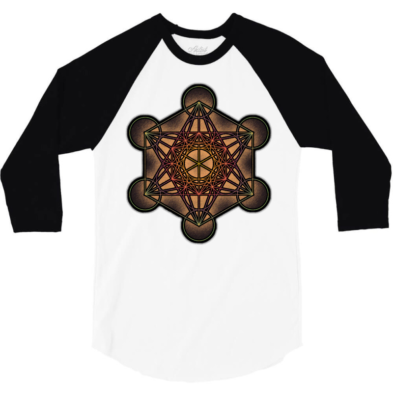 Metatrons Cube  Sacred Geometry Baby Summer 3/4 Sleeve Shirt | Artistshot