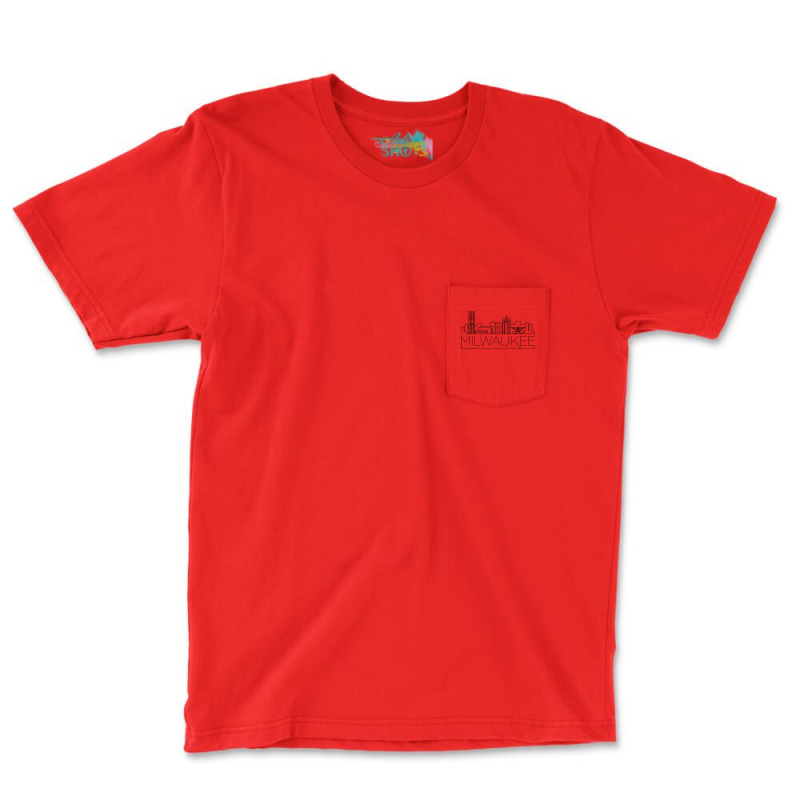 Milwaukee City Minimal 80s Aesthetic Pocket T-shirt | Artistshot